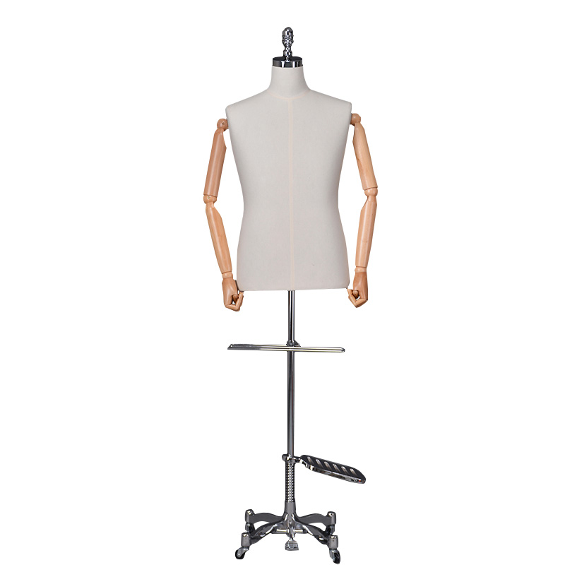 Высококачественный тканевый покрытый деловой костюм манекен наполовину тело мужской манекен в натуральную величину (ZDM)