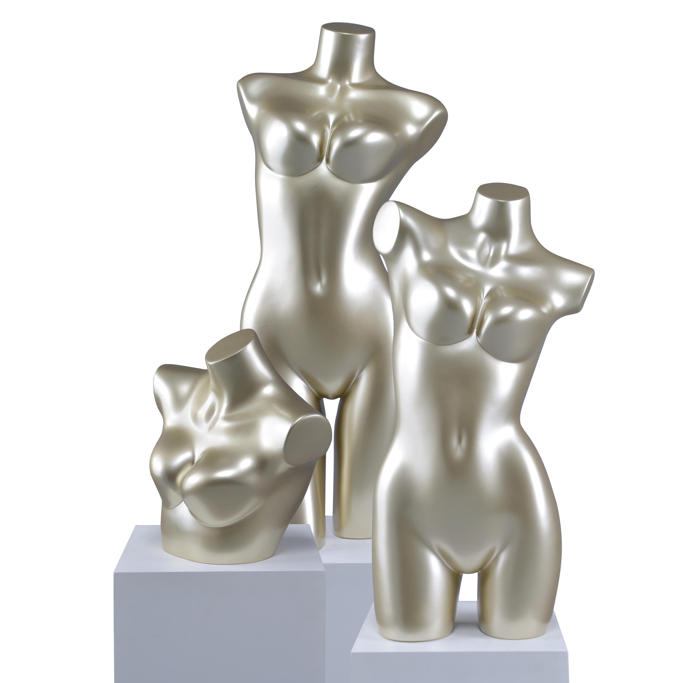 Female bra display bust mannequin sexy large breasted busted chrome mannequin female(XM-series gold female torso collection)