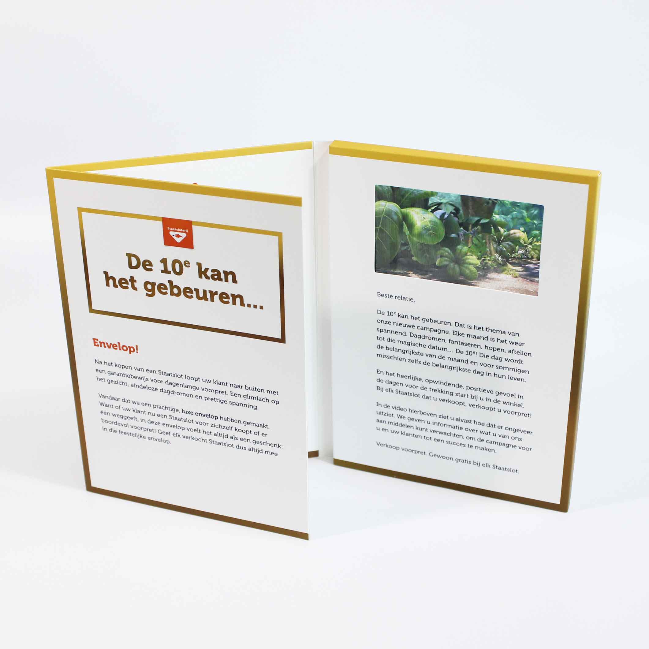Customized full color printing 7inch soft cover video brochure