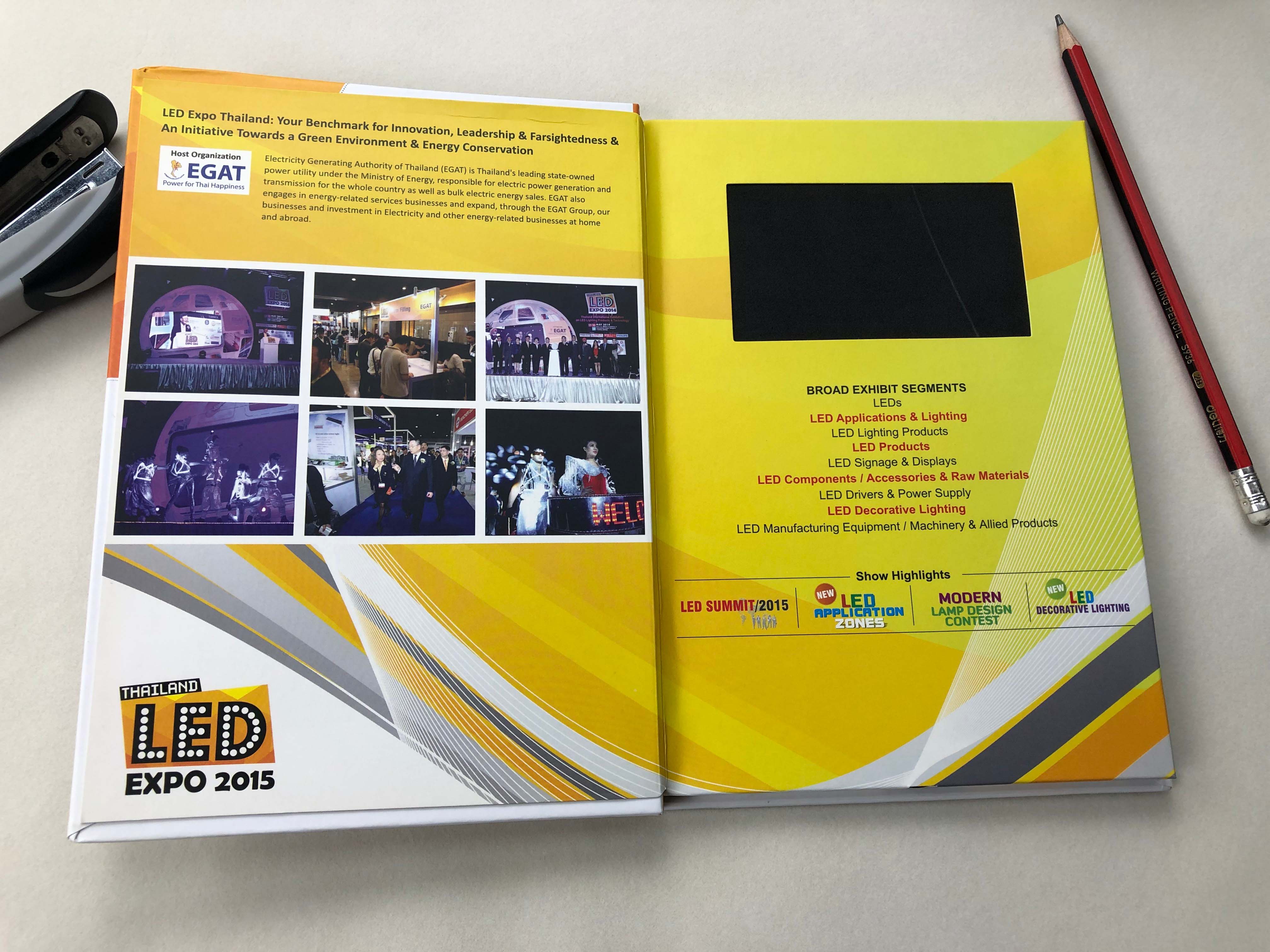 4-3inch hard cover video in print brochures china manufacture