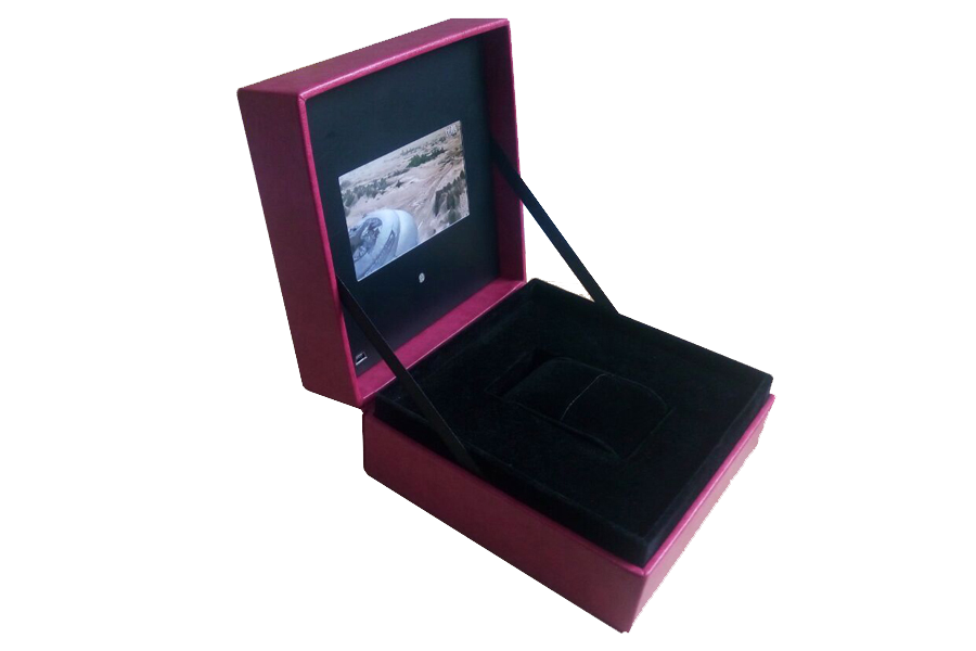 Leather Video Message Gift Boxes 4.3inch for jewelry