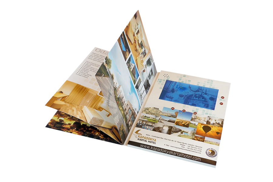 Made in China full color printing soft cover video in print advertising 