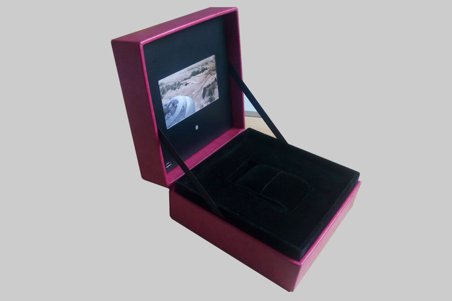 Leather Video Message Gift Boxes 4.3inch for jewelry