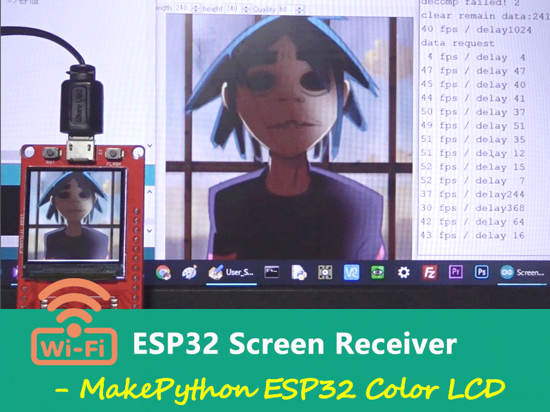 ESP32 Receptor de pantalla WiFi - MakePython ESP32