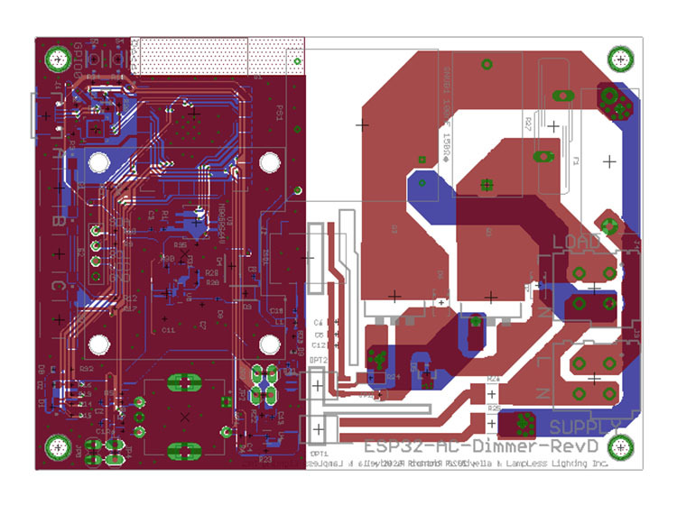 ESP32 AC Dimmer - Makerfabs PCB Design Service