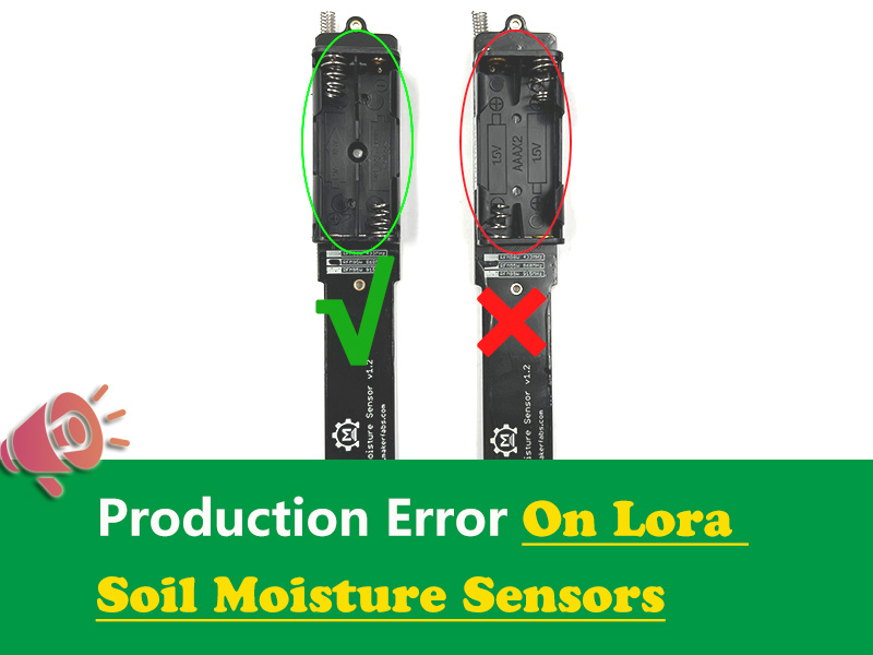 Errores de producción de los sensores de humedad del suelo Lora