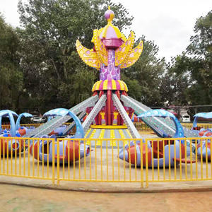 Indoor and Outdoor Playground Amusement Park Rotating and Lifting Up and Down Kiddie Ride 24 Seats Self Control Plane Manufacturer 