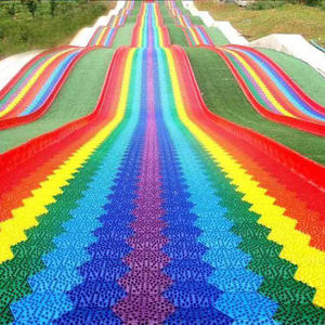 New popular outdoor park attractions unpowered low cost park project colorful rainbow slide manufacturer and supplier Jinbo amusement 
