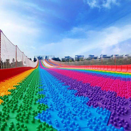 New popular outdoor park attractions unpowered low cost park project colorful rainbow slide manufacturer and supplier Jinbo amusement 