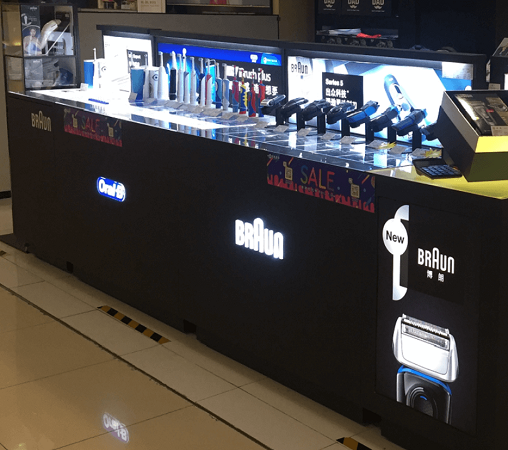 Braun-Shop in Shop Smart Permanent Electronics Display Cabinet