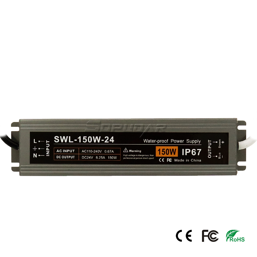 SWL-150W-24 Fuente de alimentación ultrafina a prueba de agua