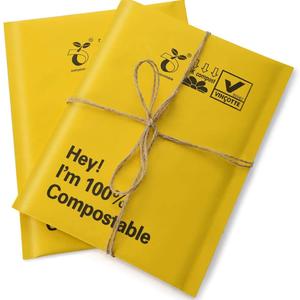 Wholesale Custom Luxury Luxe Printed Natural Padded Smooth Paper Yellow Kraft Bubble Mailer