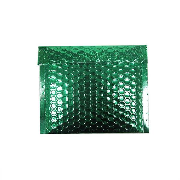 Bright green metal film compostable poly bubble mailer anti-static, electronic packaging bag