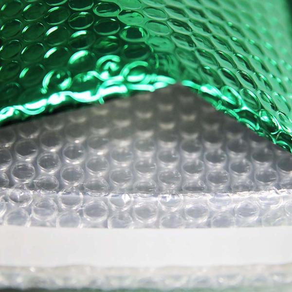 Filme de metal verde brilhante compostável poli bolha mailer anti-estático, saco de embalagem eletrônica