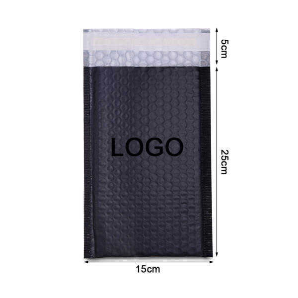 Impressão personalizada compostável envio preto metálico compostável poli bolha mailer 6x10 envelopes acolchoados logotipo