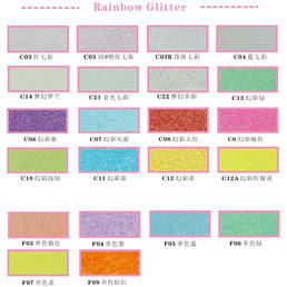 Mai mult de culoare diagramă pentru Rainbow Glitter Powder