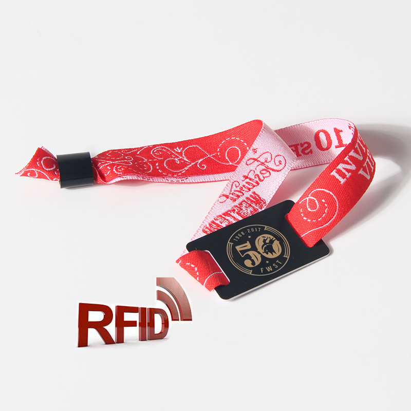 Único código QR Evento Tela RFID Pulsera tejida