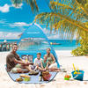 2021 Upgrade Strandzelt, UV Sonnenschutz Leichter Strand Sonnenschutz Canopy Cabana Strandzelte Fit 3-4 Personen