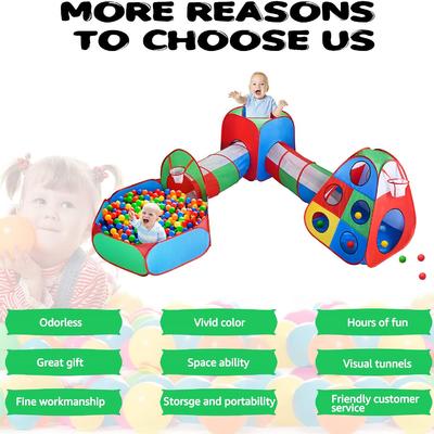 5Pcs / Set Play Tent Baby Toys Ball Pool para niños Tienda de campaña Baby Tent House Túnel de gateo para niños | tienda de campaña para niños