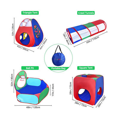 Niños Juegan Carpas Crawl Túneles Pozo de Pelota con Aro de Baloncesto Pop Up Playhouse Para Bebés Bebés Niños Pequeños Tienda de Juguete | tienda para niños con túneles