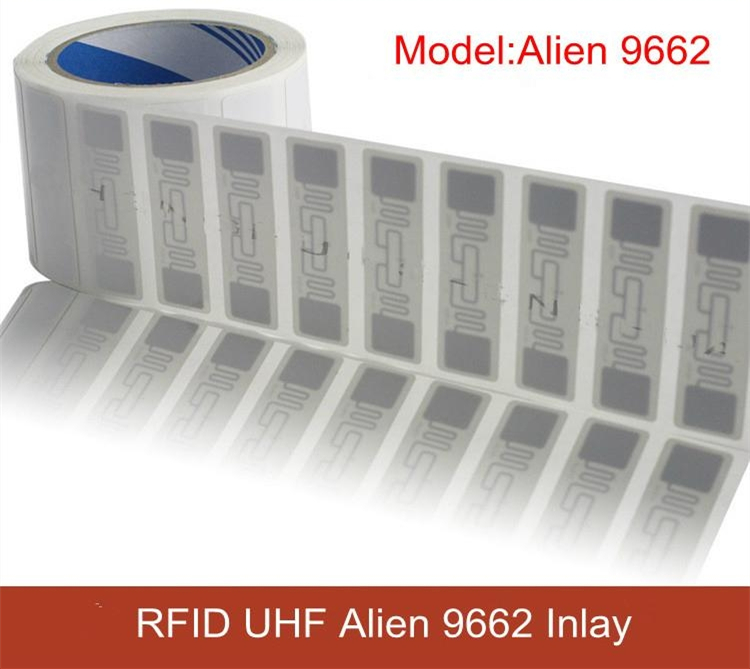 Alien 9662 890-960-MHz UHF Etiqueta adhesiva Alien H3 RFID Chip Sticker Inlay