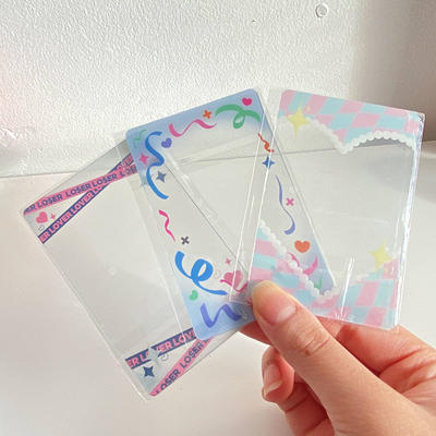 kpop fournisseur Personnalisé double couleur couleur cartes postales Pvc Transparent Card