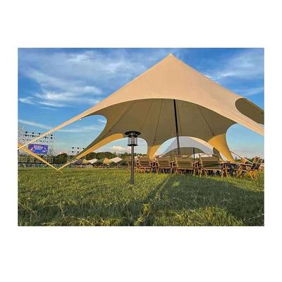 HT41R Tente pique-hexagonale à baldaquin avec abri solaire de haute qualité en coton pour plus de 10 personnes automatique