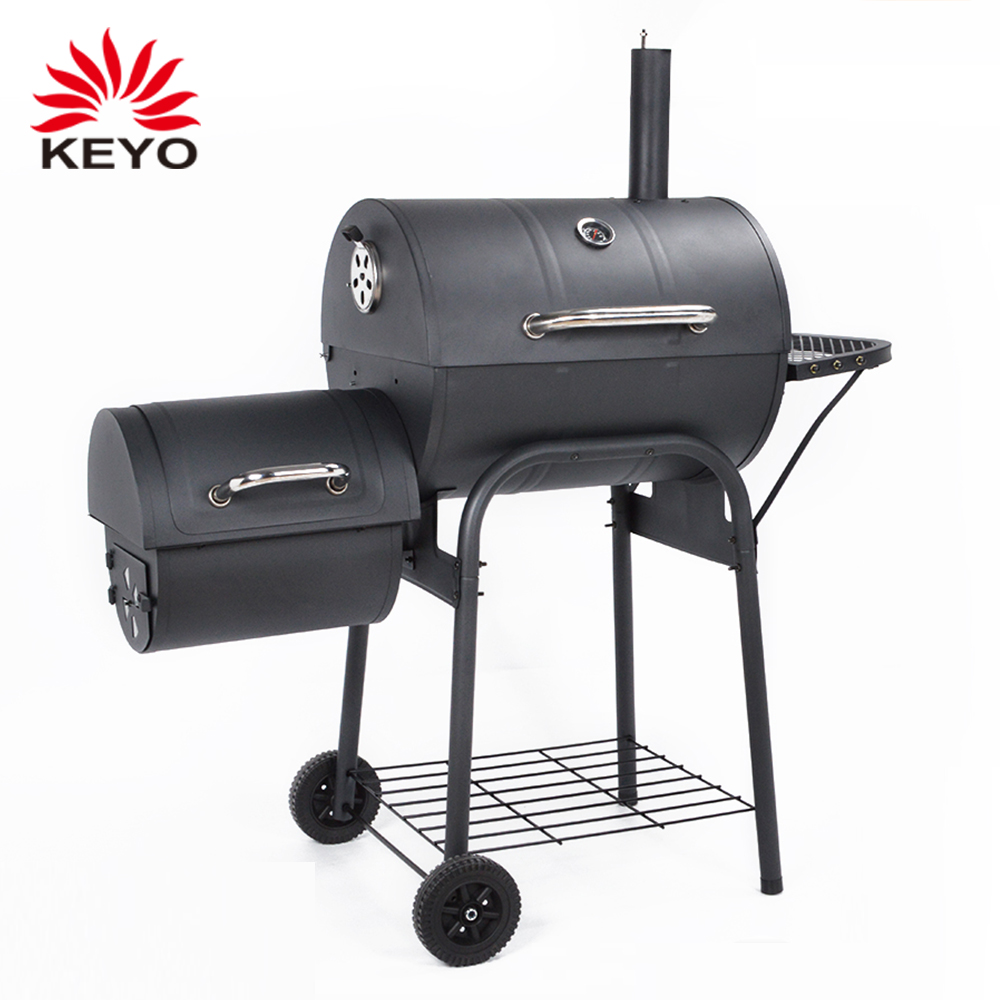 Low Cost Outdoor Trolley Holzkohlegrill Bbq Smoker Barrel Offset Barbecue Trommel Smoker mit Rädern