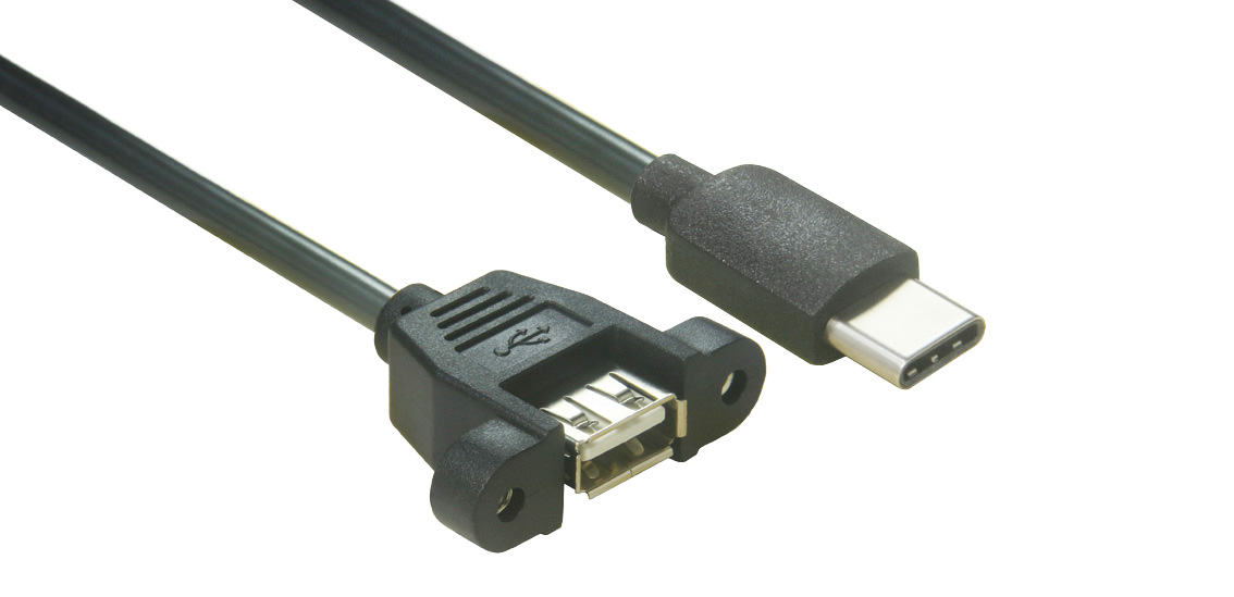 USB C to USB 2.0 A Female OTG Cable With Screws Lock