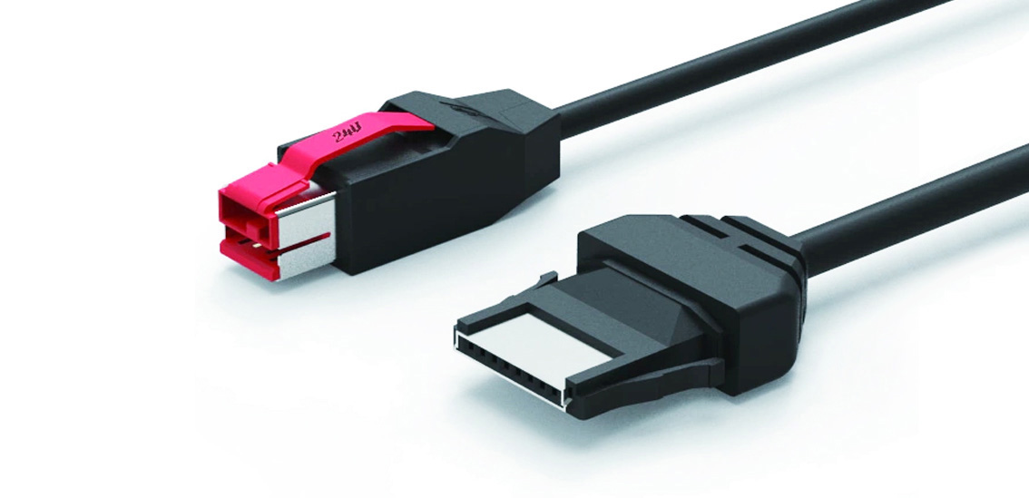 24V تعمل بالطاقة USB بينتر كابل 8Pin إلى 8Pin موصل لطابعة نظام POS