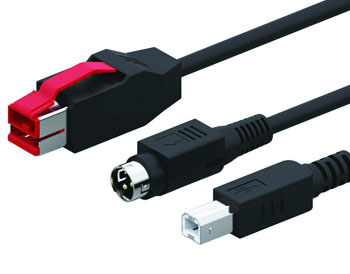 24V alimentado USB para Hosiden 3Pin + USB Tipo B 4P Y Splitter fonte de alimentação e cabo de transferência de dados