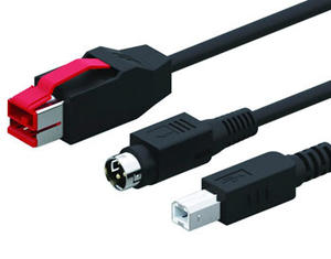 24V Powered USB to Hosiden 3Pin + USB Type B Cable | Wholesale & From China