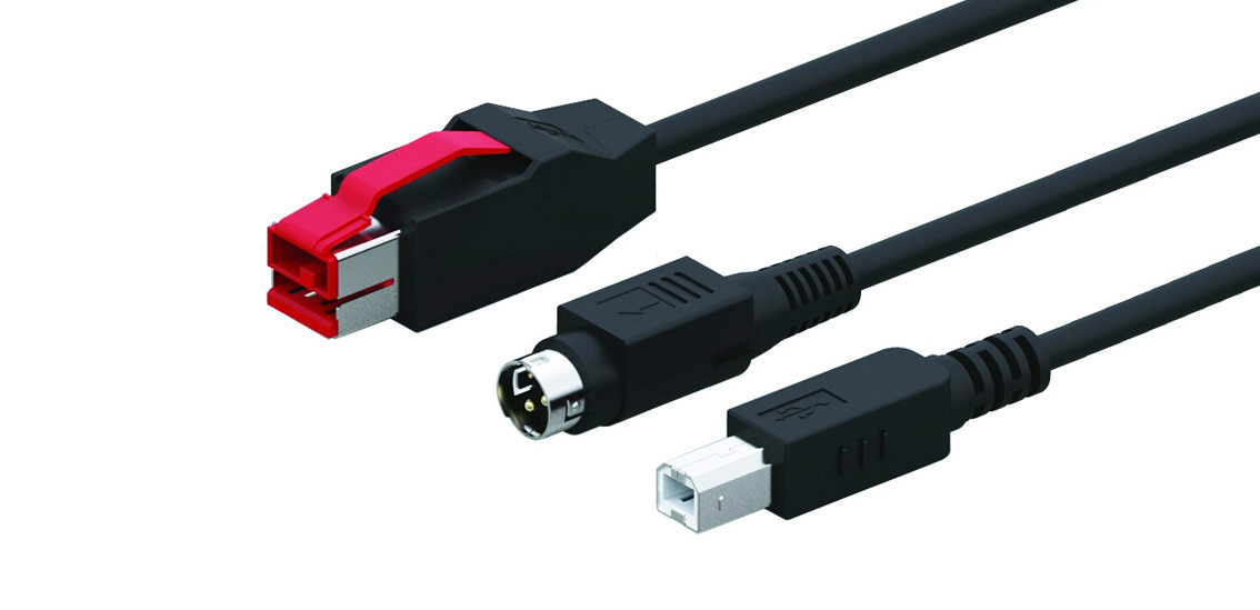 24V alimentado USB para Hosiden 3Pin + USB Tipo B 4P Y Splitter fonte de alimentação e cabo de transferência de dados
