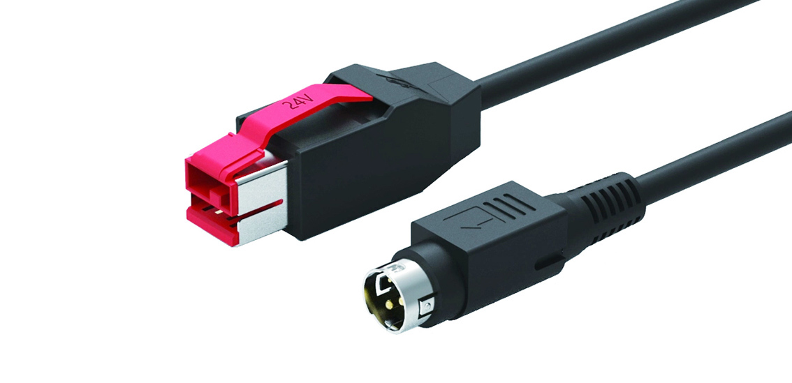 24-V-USB-zu-Hosiden-Verlängerungskabel mit 3-poligem Stecker für POS-System-3D-Drucker