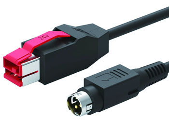 POS Sistemi 3D Yazıcı için Hosiden 3 Pin Erkek Konektör Uzatma Kablosu 24V Powered USB