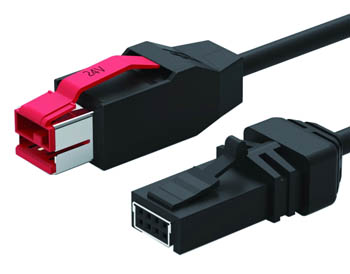 كابل طابعة USB يعمل بالطاقة 24 فولت لنظام نقاط البيع أو الطابعة أو الماسح الضوئي