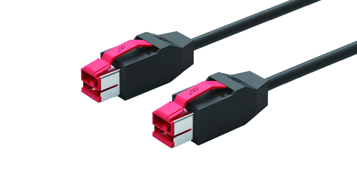USB-удлинительный пружинный кабель с питанием от 24 В к мужчине