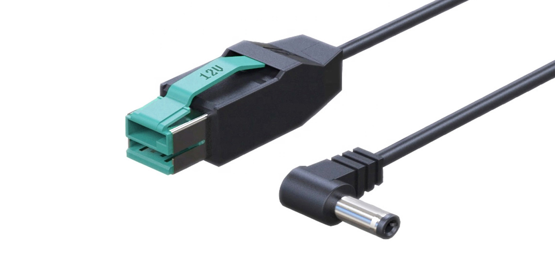 Cable USB a DC5521 alimentado por 12V para la impresora de escáner del sistema POS