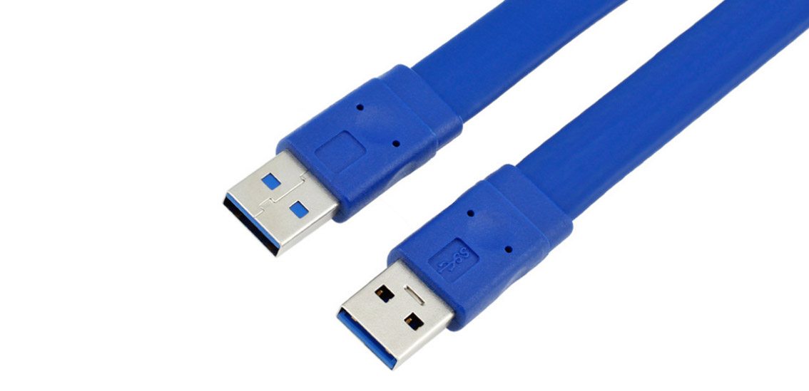 USB 3.0 A macho para macho cabo plano