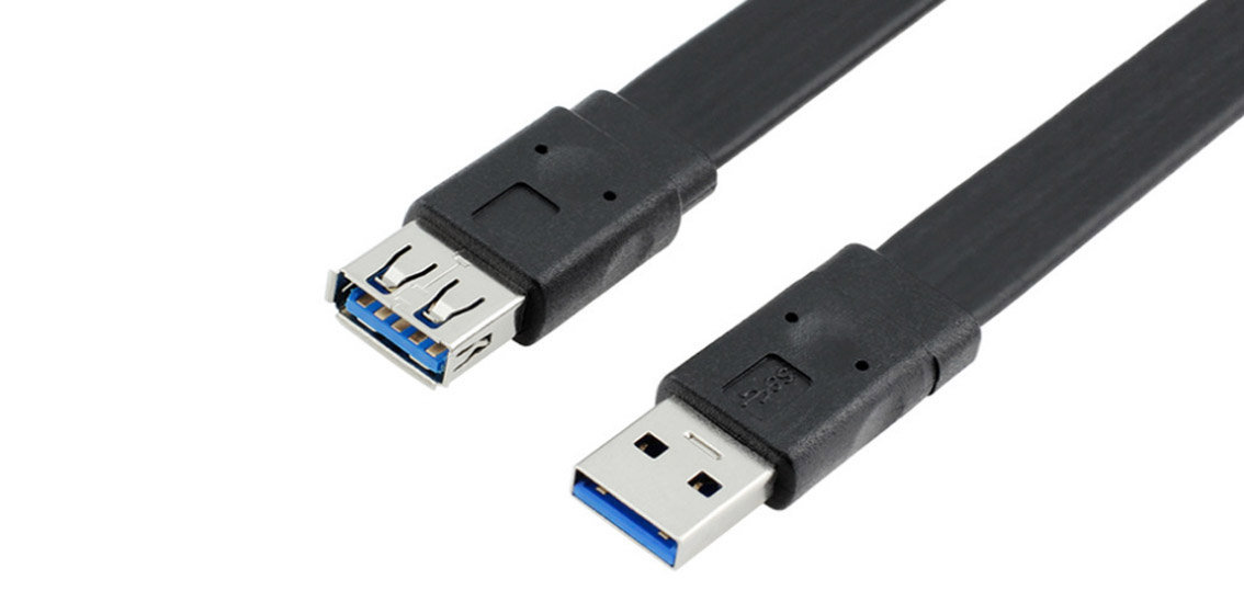 USB 3.0 Tipo A Cable plano de extensión macho a hembra