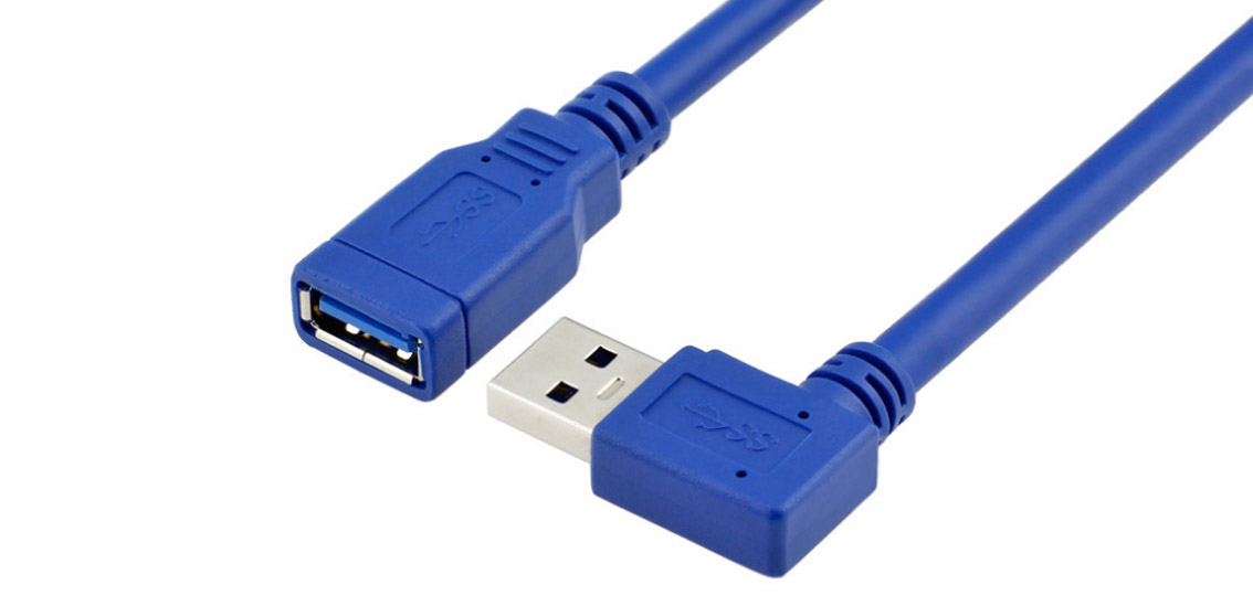 USB 3.0 نوع الزاوية اليمنى كابل تمديد ذكر إلى أنثى