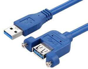 USB 3.0 A Female Cable With Screws Lock