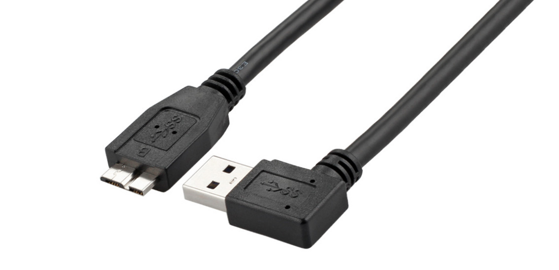 USB 3.0 Rihght Açısı A'dan Mikro B'ye Kablo
