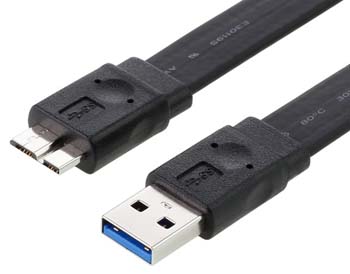 كابل USB 3.0 من النوع A إلى Micro B المسطح