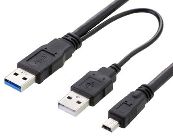 3.0 ve 2.0 - Mini 10Pin Kablo, USB 3.0+2.0 Tip A - Mini 10Pin Y Kablo