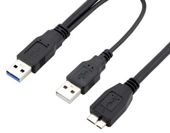 3.0 ve 2.0 Tip A'dan Mikro B'ye Kablo, USB 3.0+2.0 Tip A'dan USB 3.0 Mikro B'ye Kablo