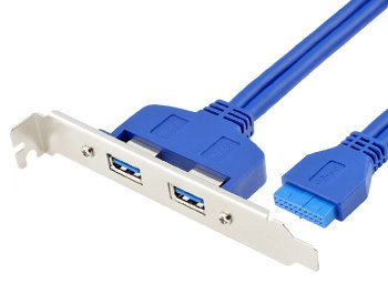 USB 3.0 20 PIN naar Double A Female PCI Baffle Kabel