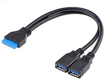 20 PIN to Double USB 3.0 A Female Cable