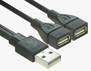 USB 2.0 A Male To Double A Female Cable