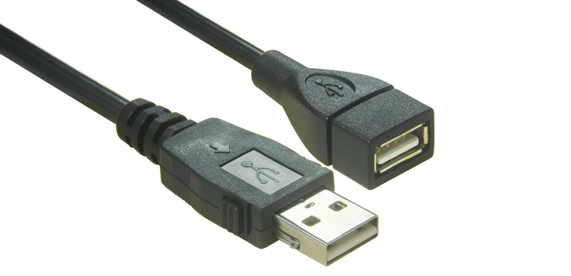 USB 2.0 A ذكر إلى أنثى كابل مع قفل